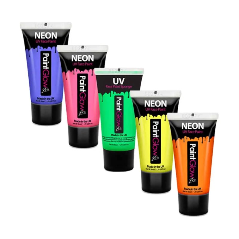 Festival make up_UV Blacklight verf_UV Face & Body Paint 50 ml set 5 stuks