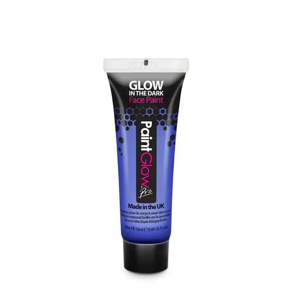 Festival make up_Glow in the dark verf_Glow in the Dark Face paint blauw