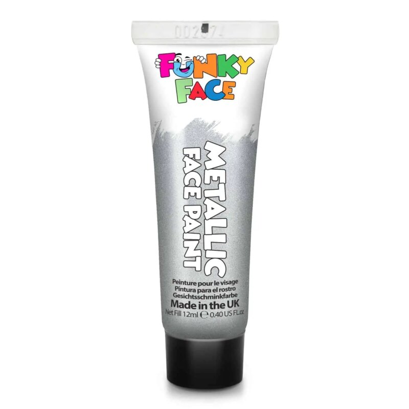 Festival make up_Metallic verf_Paintglow Face & Body Paint – Metallic Silver