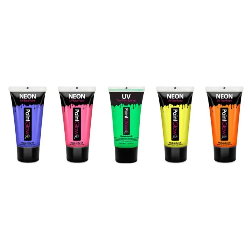 UV Face & Body Paint 50 ml set 5 stuks