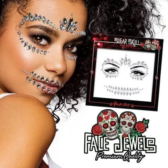 Festival make up_Face jewels_Face Jewels Sugar Skull Halloween glitters