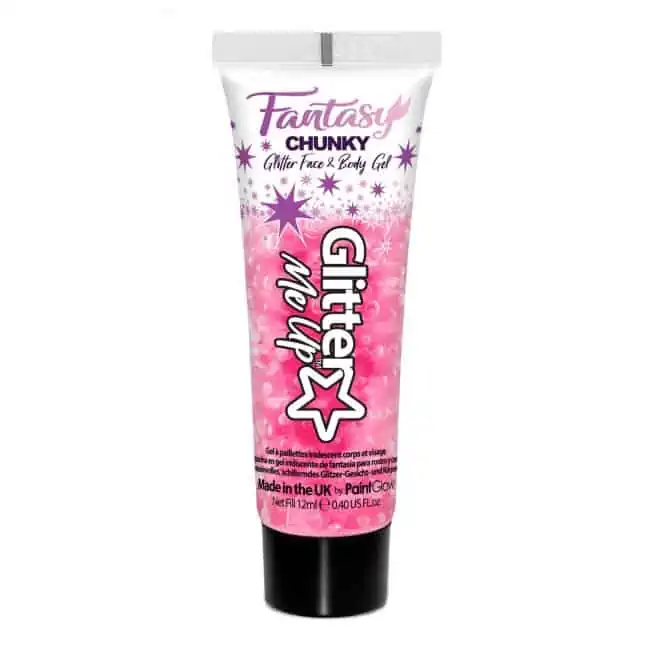 Festival make up Paintglow Glitter Me Up Fantasy Chunky Glitter face & body gel – Flamingo Fiesta Roze – 12ml