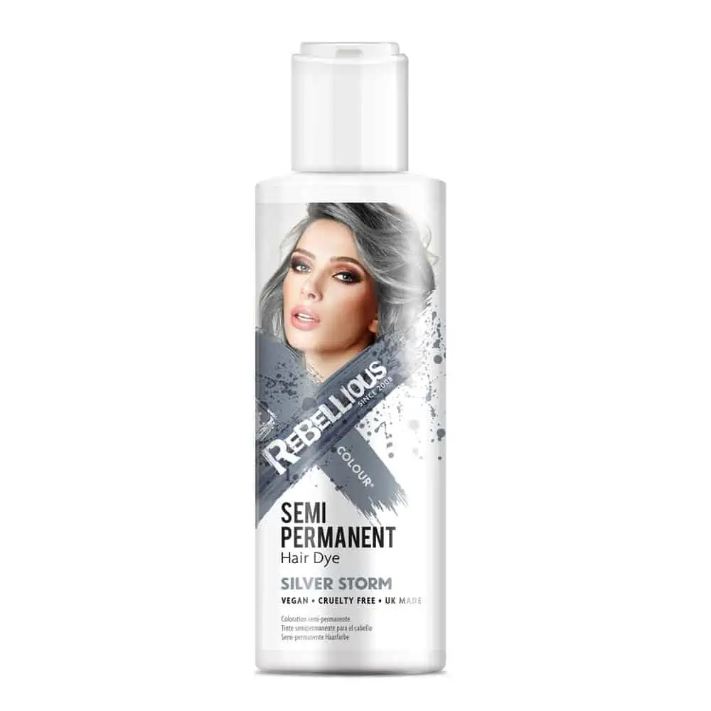Festival make up_Haar glitters & verf_PaintGlow semi permanente haarverf Silver Storm – 100ml