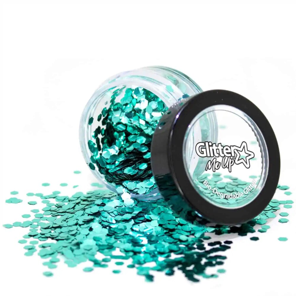 Festival make up PaintGlow Biodegradable Chunky Glitters – Aqua Marine