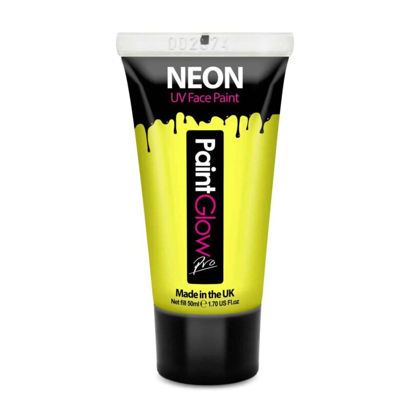 Festival make up_UV Blacklight verf_UV Face & Body Paint 50ml – Geel