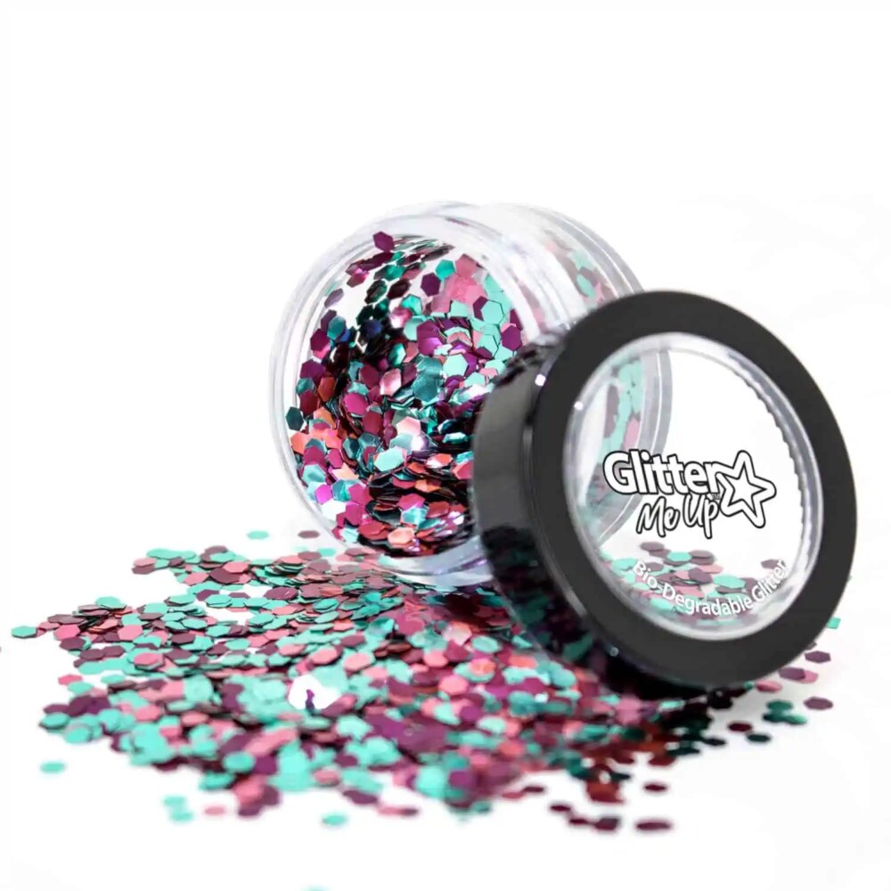 Festival make up PaintGlow Biodegradable Chunky Glitter Blends – Rainbow Fish