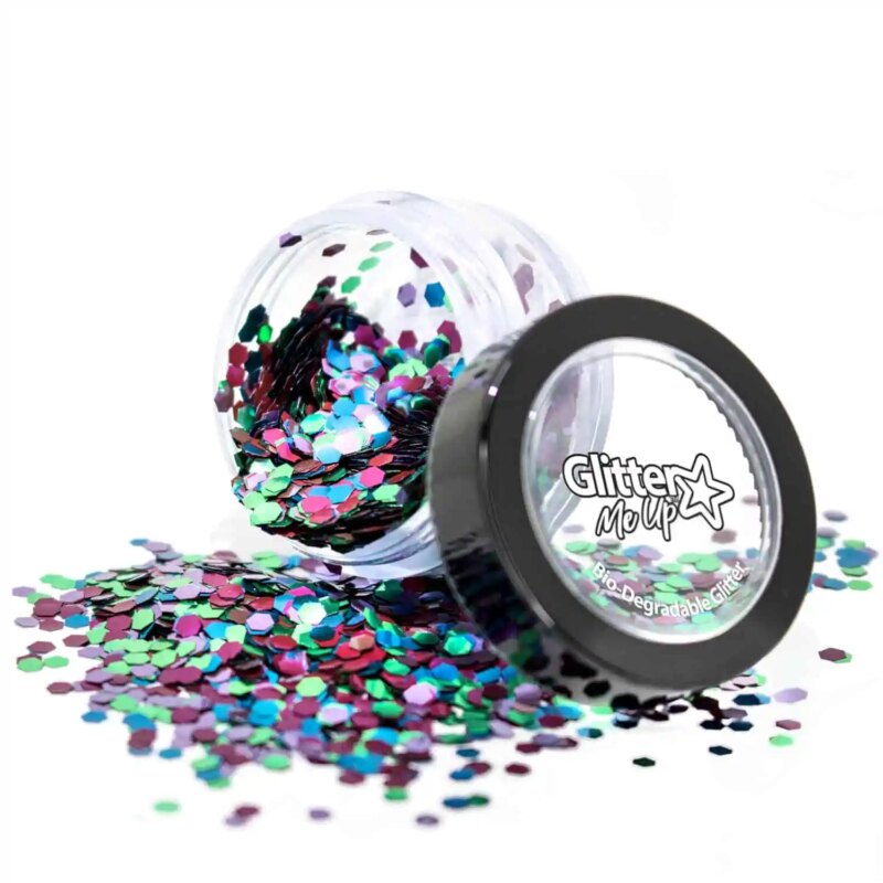 Festival make up PaintGlow Biodegradable Chunky Glitter Blends – Wild Parrot