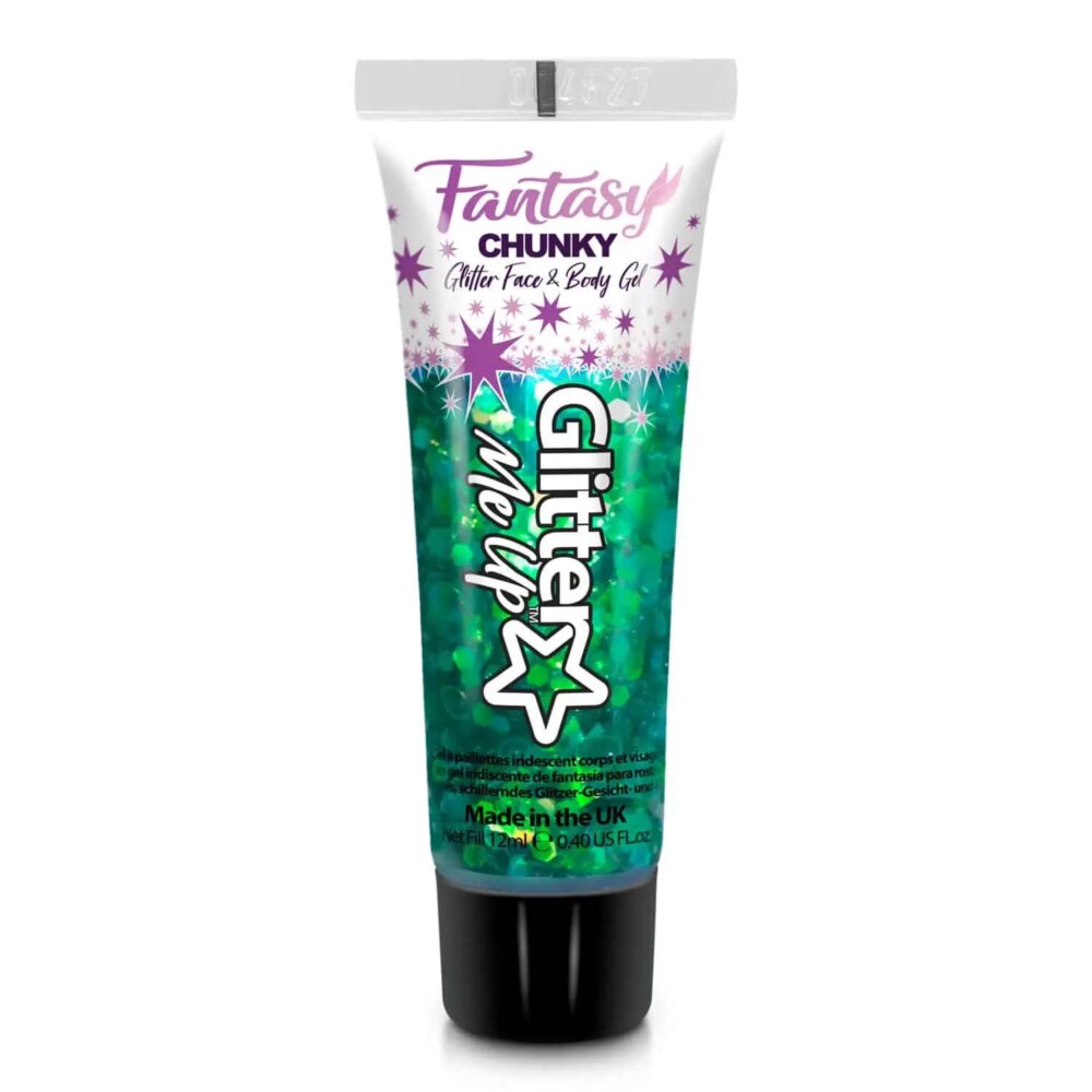 Festival make up Paintglow Glitter Me Up Fantasy Chunky Glitter face & body gel – Leprechaun Luck Groen – 12ml