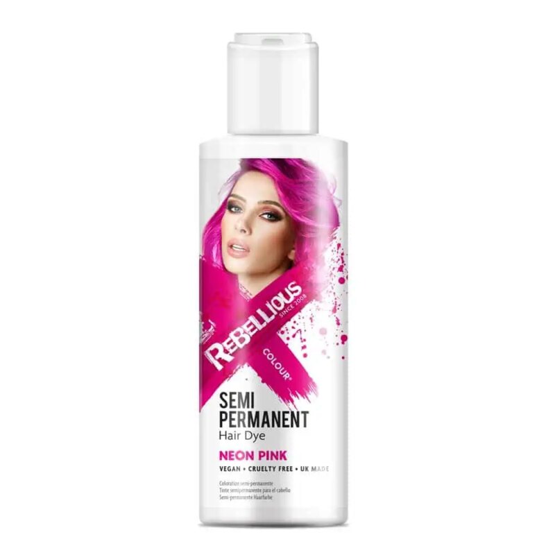 Festival make up_Haar glitters & verf_PaintGlow semi permanente haarverf Neon UV Pink – 100ml