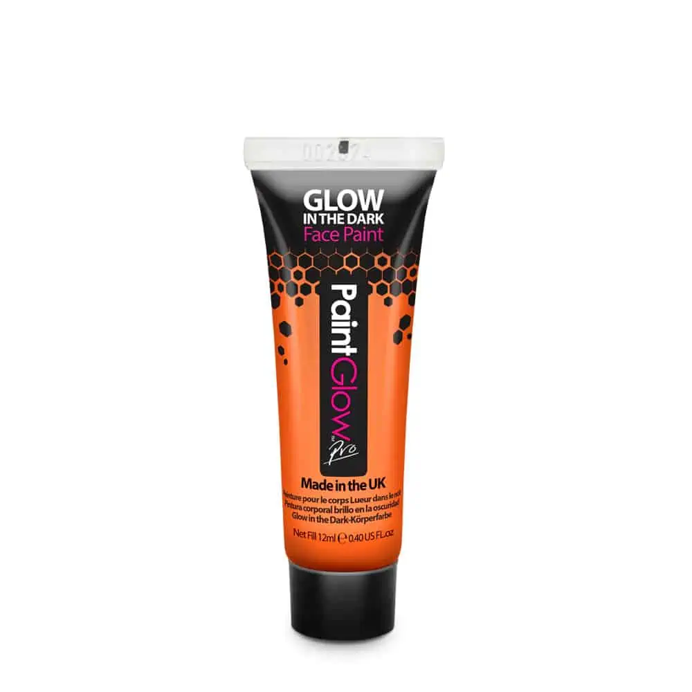 Festival make up_Glow in the dark verf_Glow in the Dark Face paint oranje