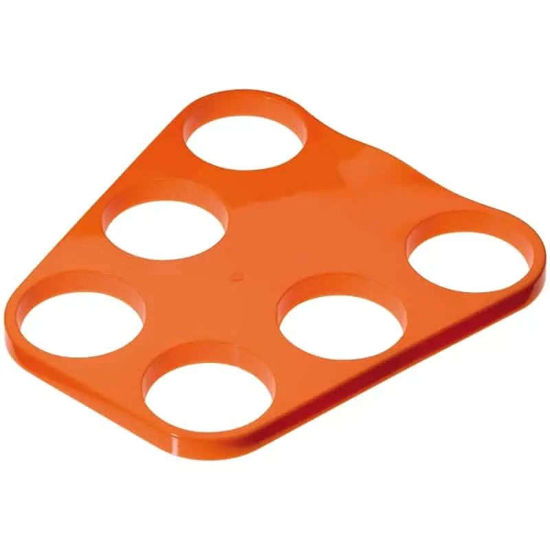 Oranje_versiering_Kunststof dienblad voor 6 bekers oranje