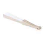 Duurzame handwaaier RPET/bamboevezel beige/wit