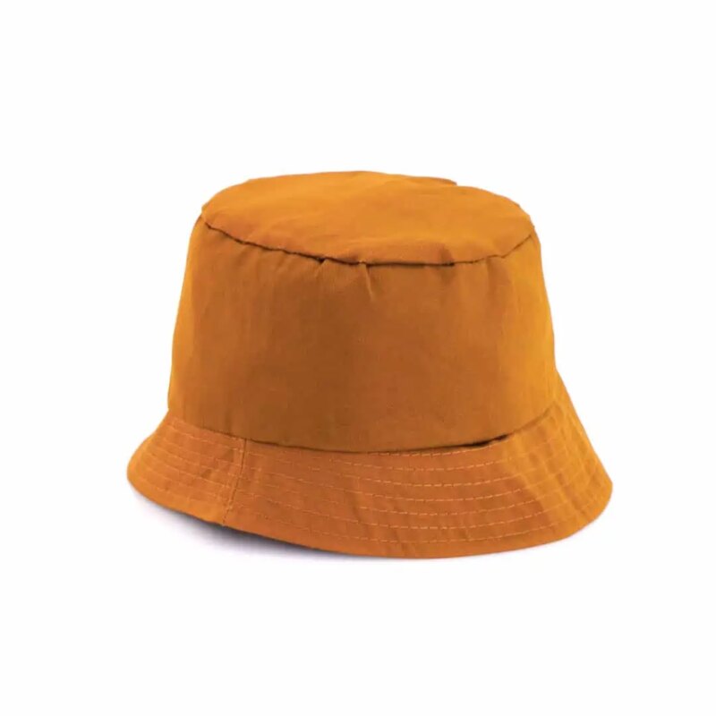 Bucket hat katoen oranje