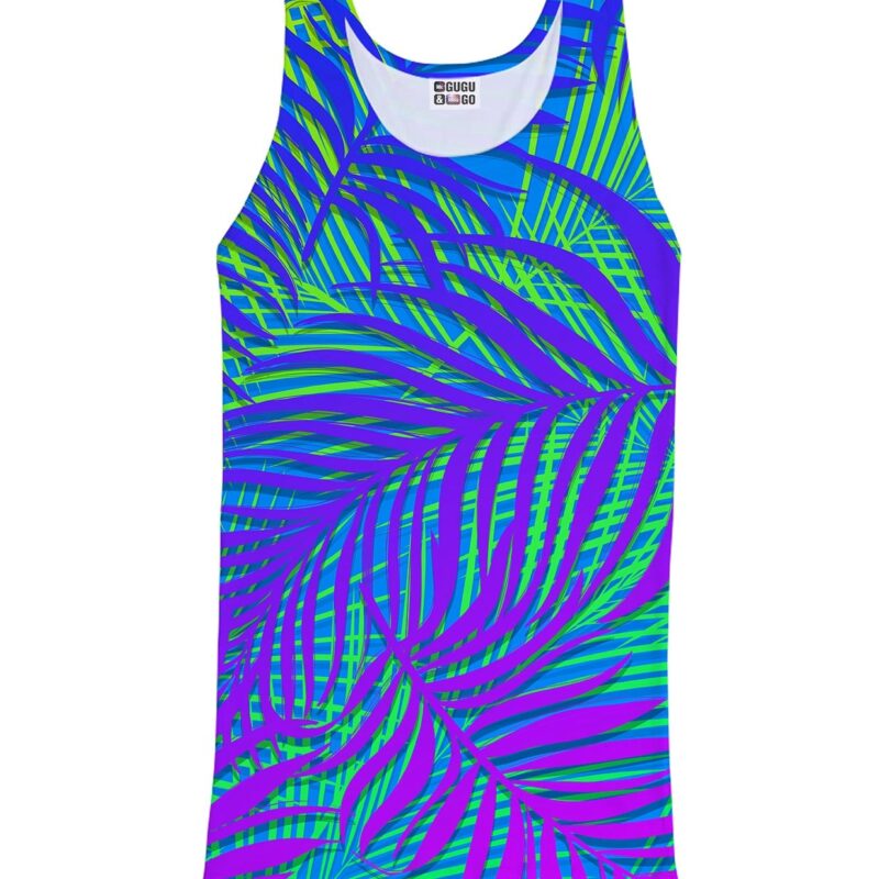 Blue palm tank top