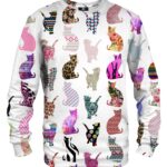 Comic Cat Pattern cotton sweater