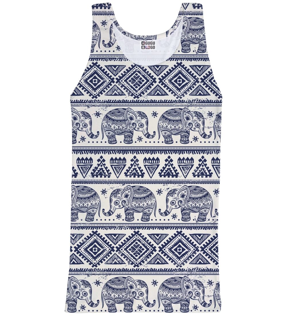 Elephants Pattern tank-top