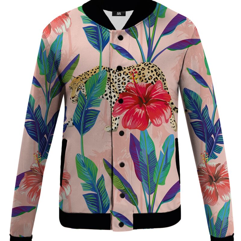 Floral Cheetah Baseball Jacket