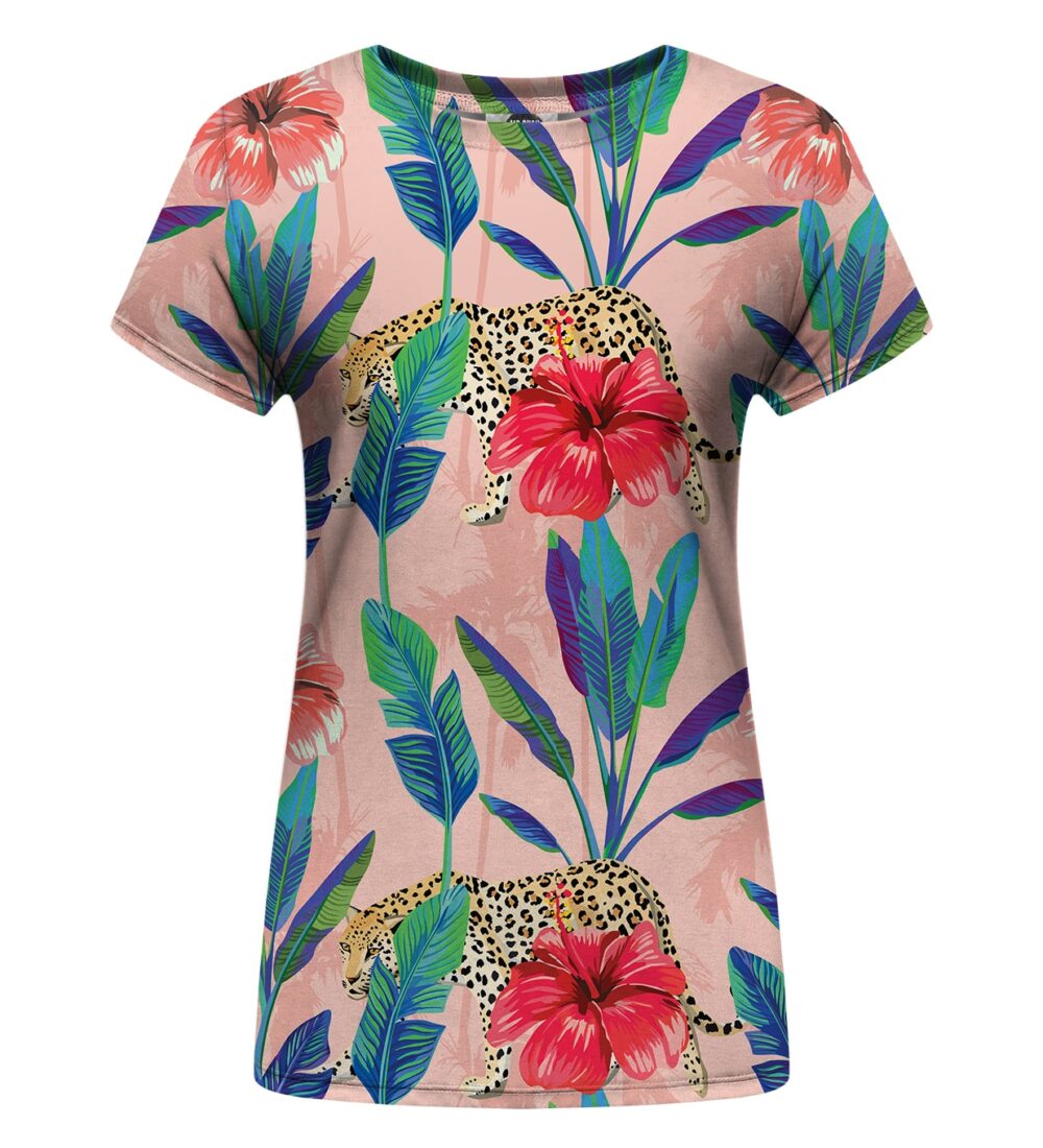 Floral Cheetah Womens t-shirt Floral Cheetah Womens t-shirt