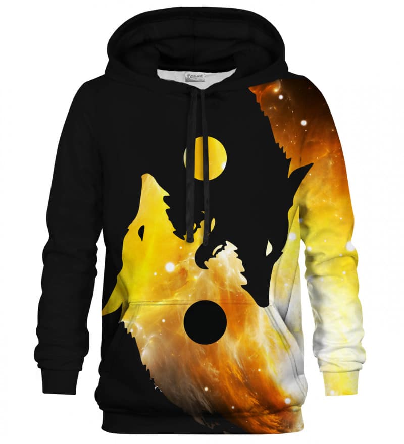 Gold Yin Yang Wolf Hoodie