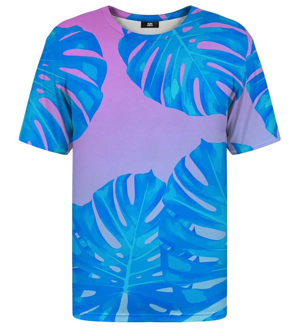 Monstera Leaves blue t-shirt