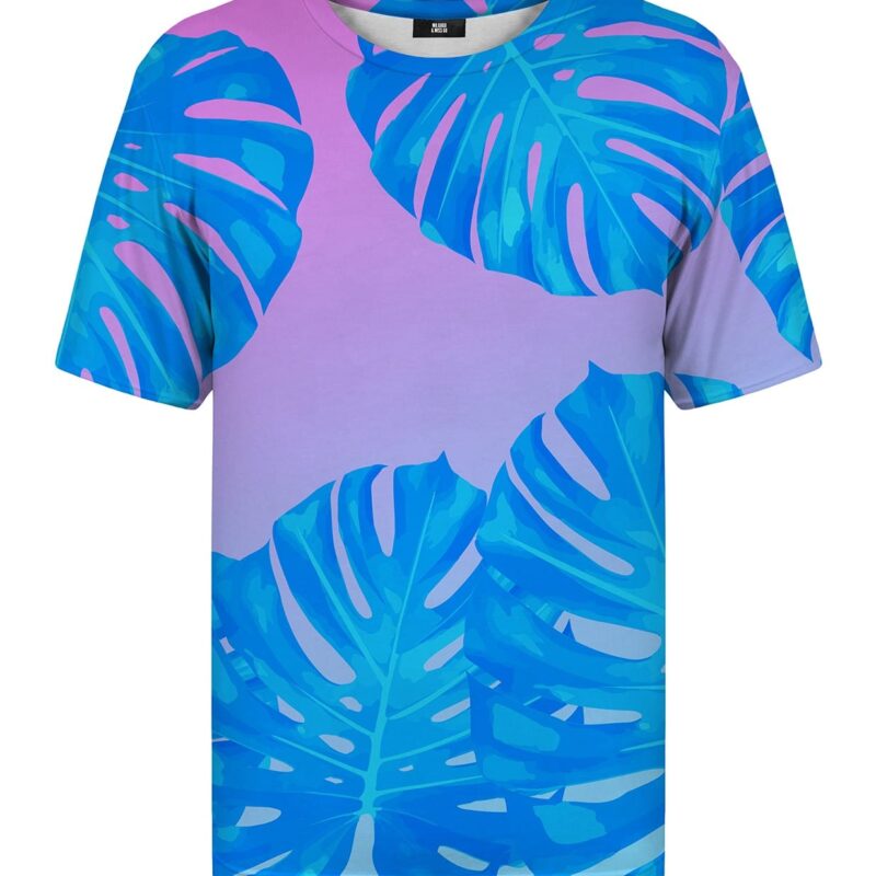 Monstera Leaves blue t-shirt