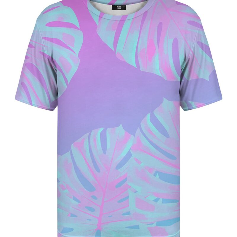 Monstera leaves pink t-shirt