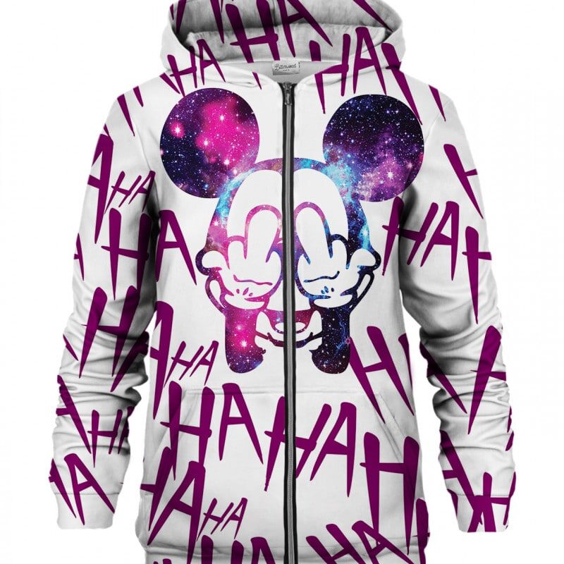 Rebel Hahaha White Zip Hoodie