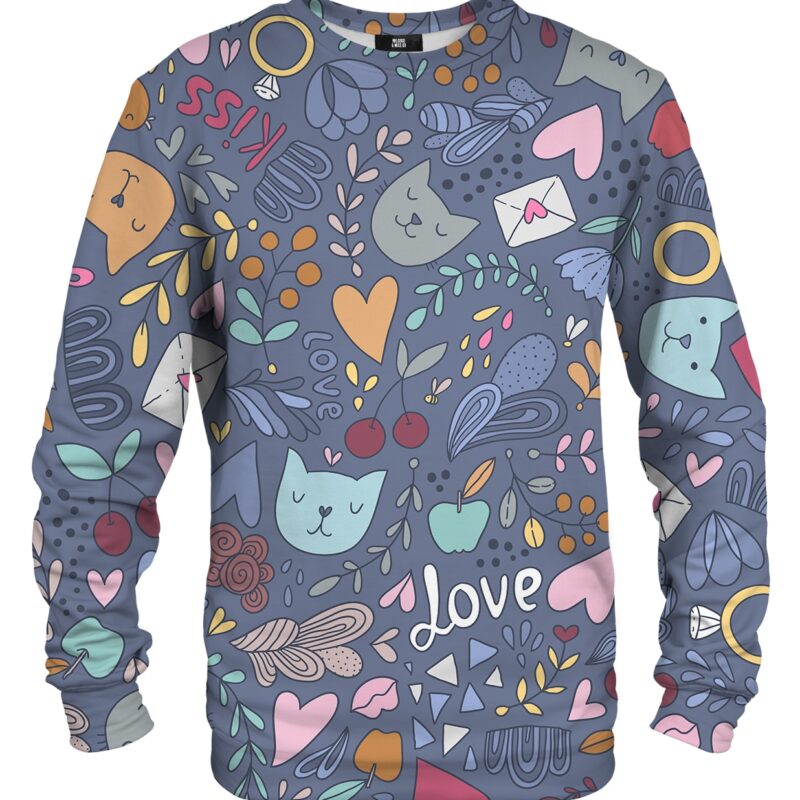 Romantic cats policotton sweater
