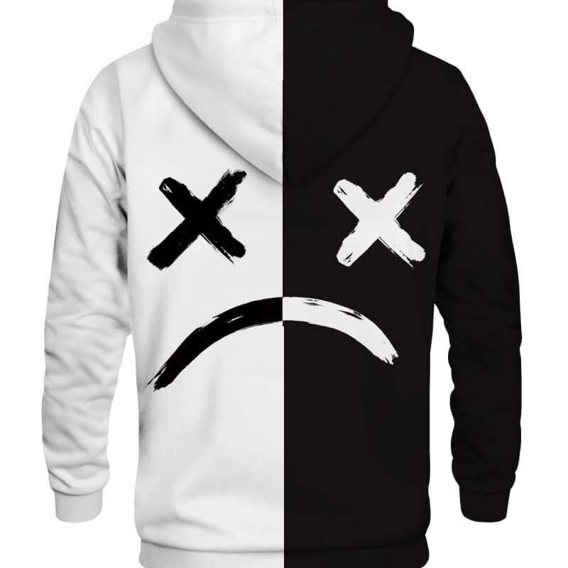 Sad BW Face Hoodie