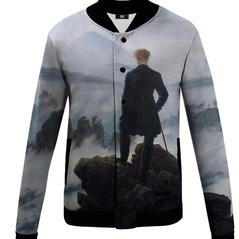 Wanderer above the Sea Fog Baseball jacket