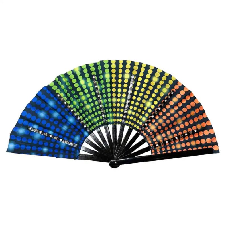 Discofan – XXL grote waaier met multicolor LED verlichting – Disco print