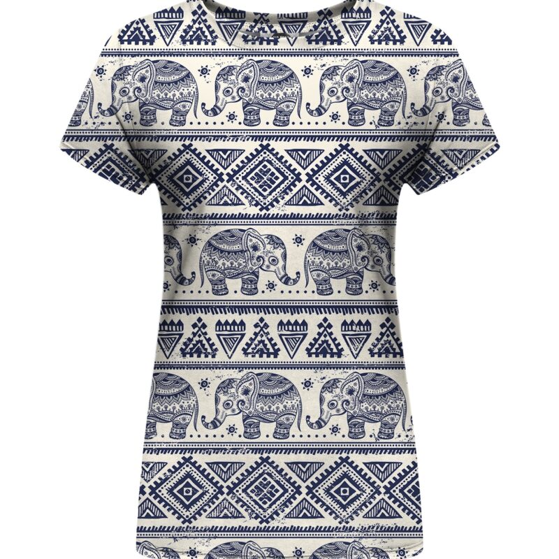 elephants pattern women t-shirt