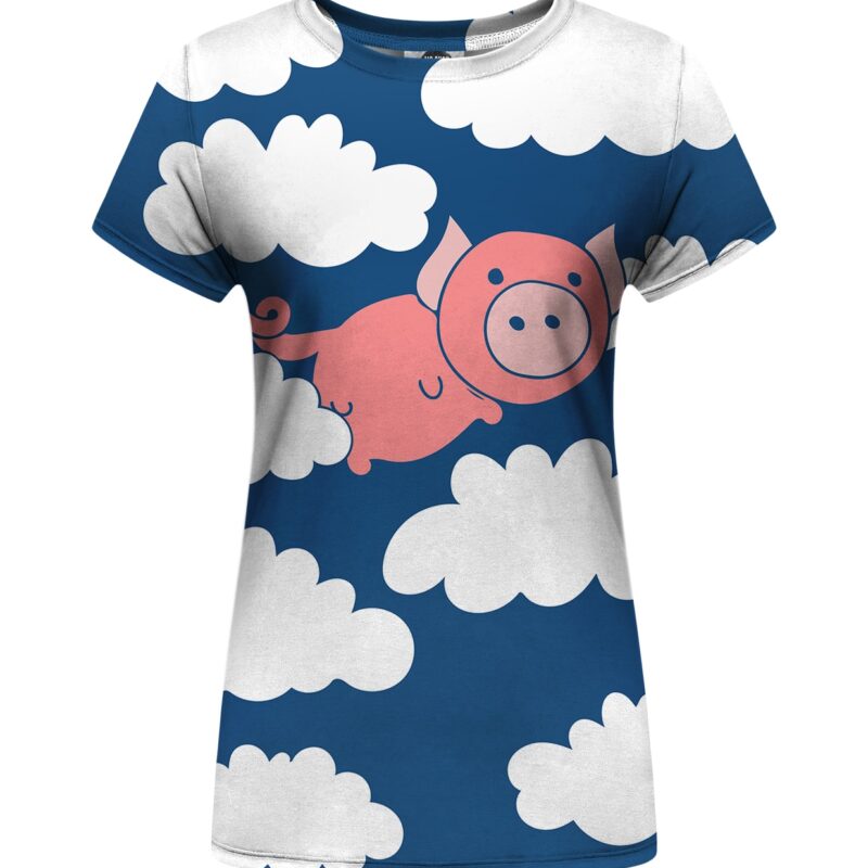 flying pig womens t-shirt