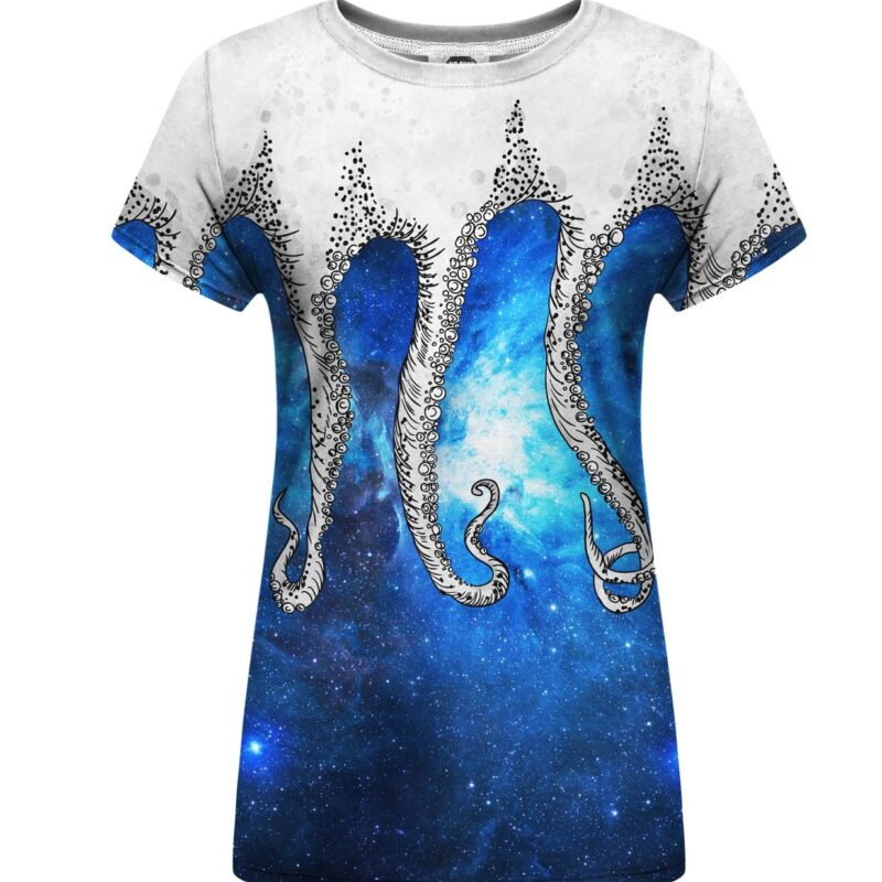 galactic octopus womens t-shirt