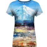 painting fuji mountain womens t-shirt