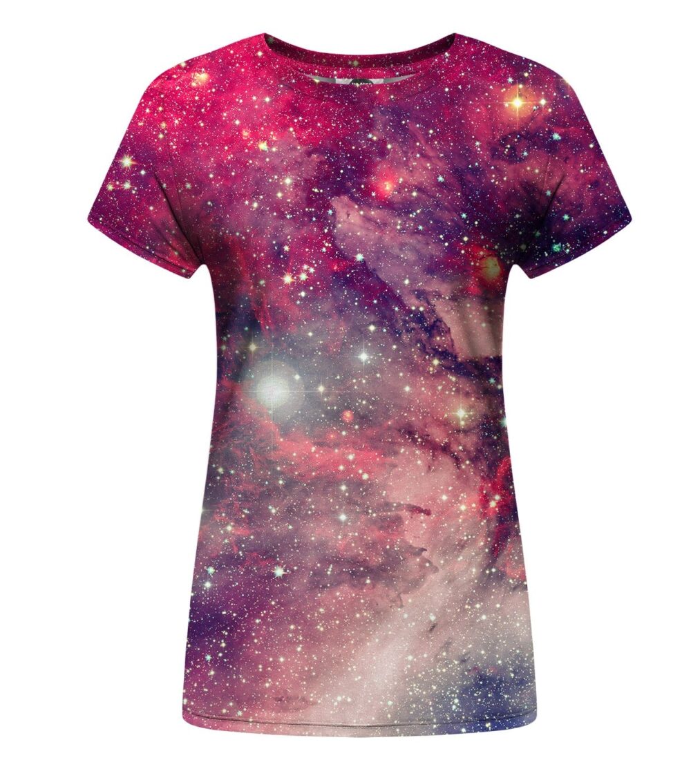 red galaxy womens t-shirt red galaxy womens t-shirt