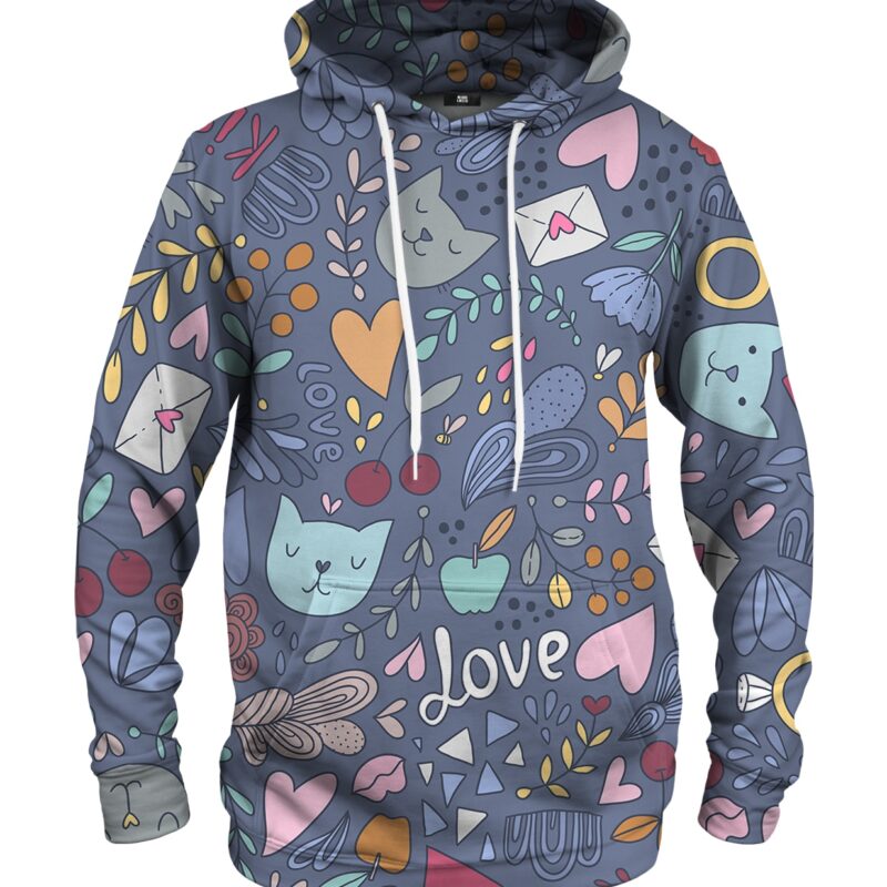 romantic cats hoodie pullover