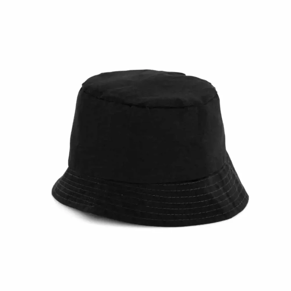 Bucket hat katoen zwart