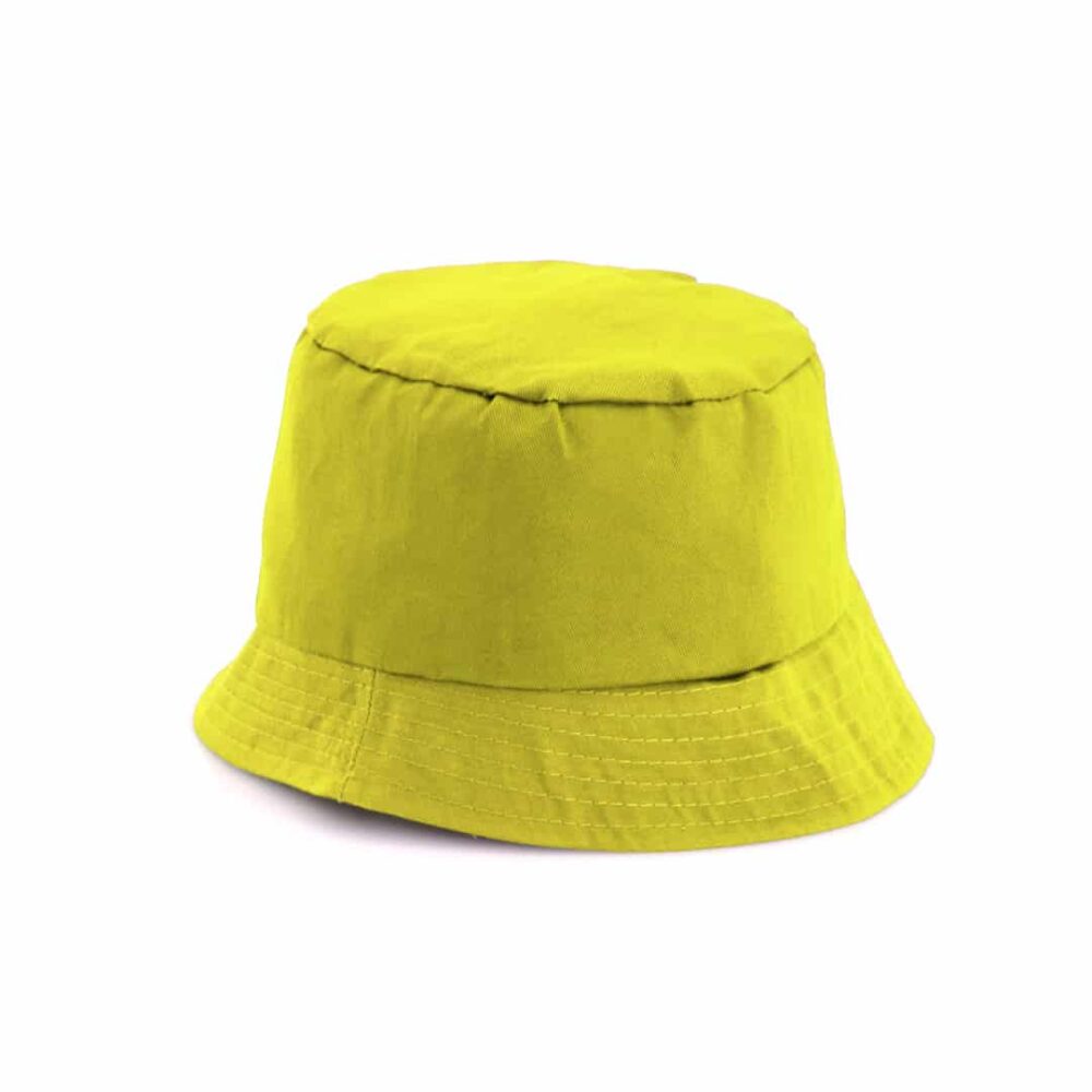 Bucket hat katoen geel