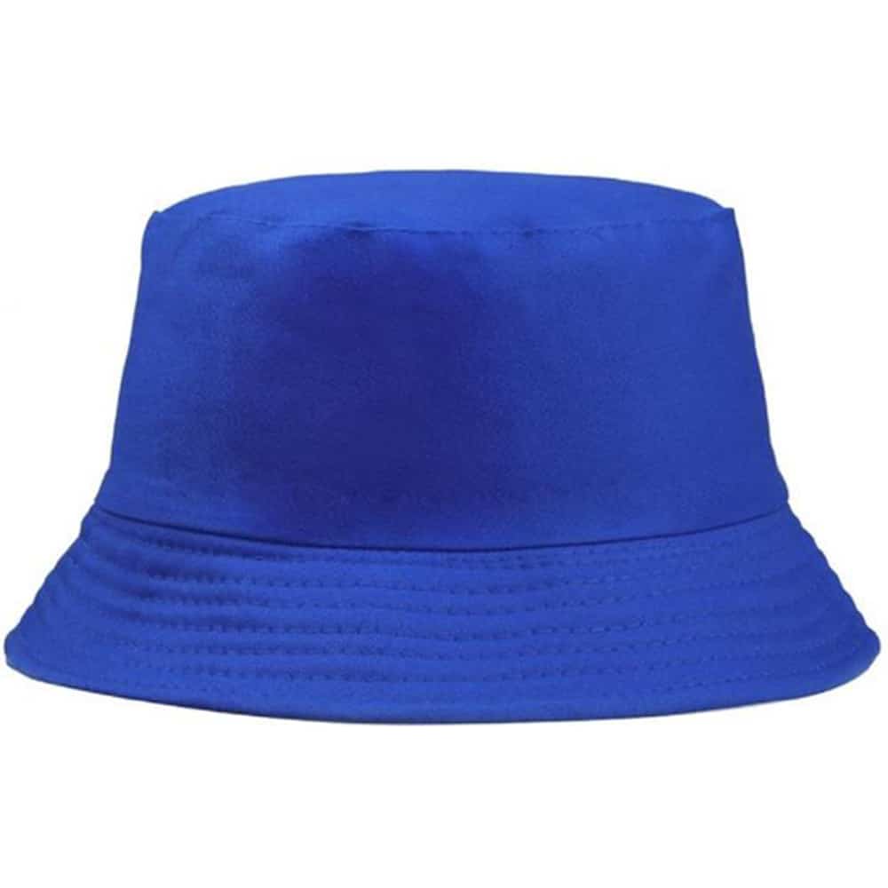 Bucket hat katoen blauw