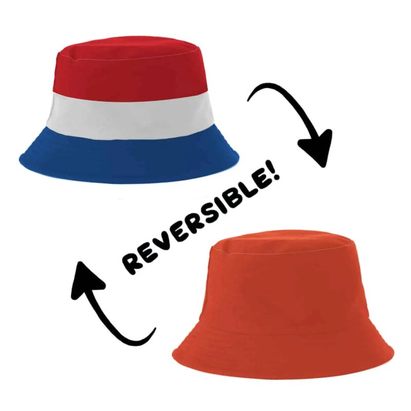 Yucka reversible vissershoedje NL vlag – 58 cm