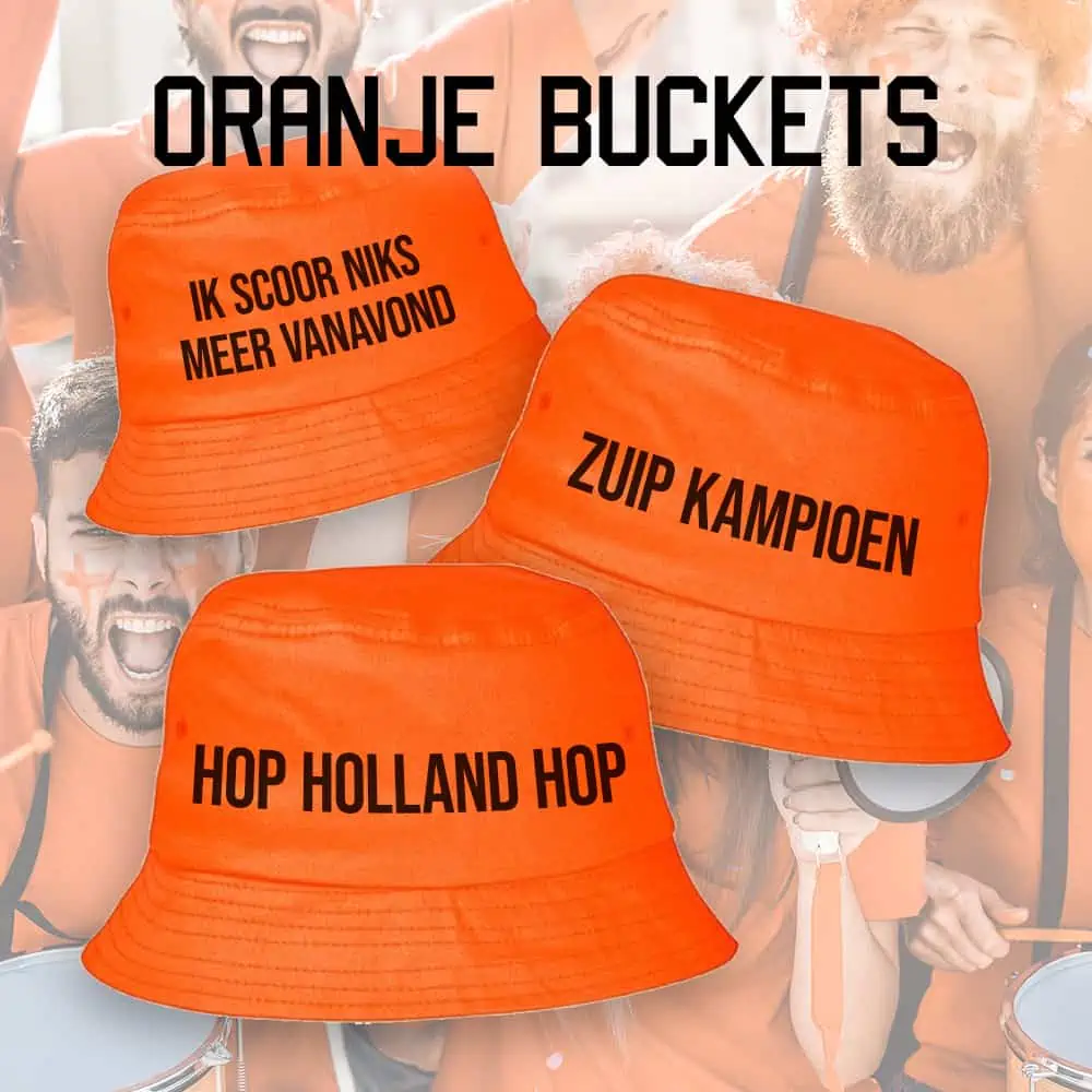 Oranje bucket | Zuip kampioen