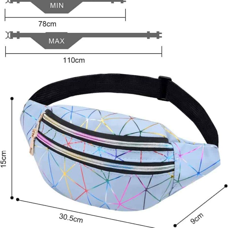 Fanny pack rainbow zilver/blauw - Afbeelding 4