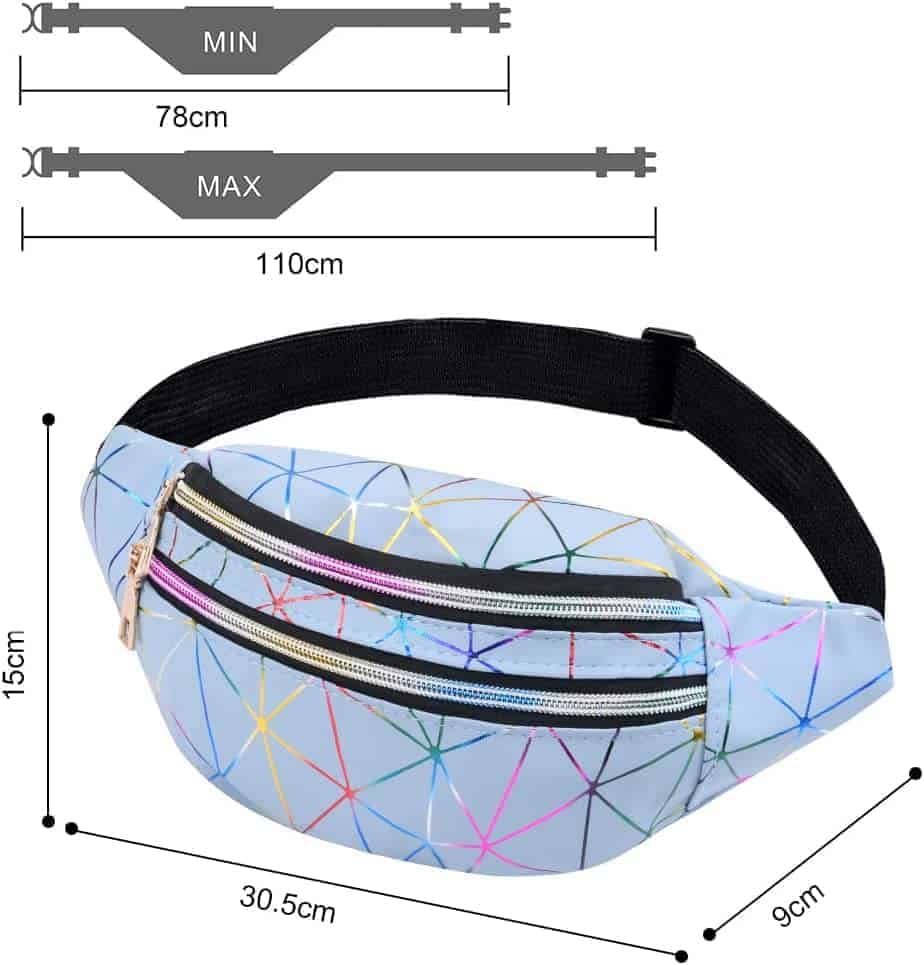 Fanny pack rainbow zilver/blauw Fanny pack rainbow zilver/blauw