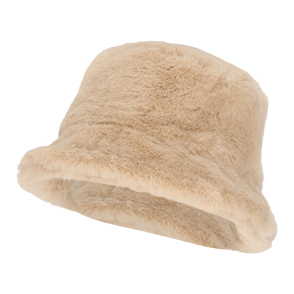 Bucket hat imitatiebont beige 56 cm kopen Festival Winkel