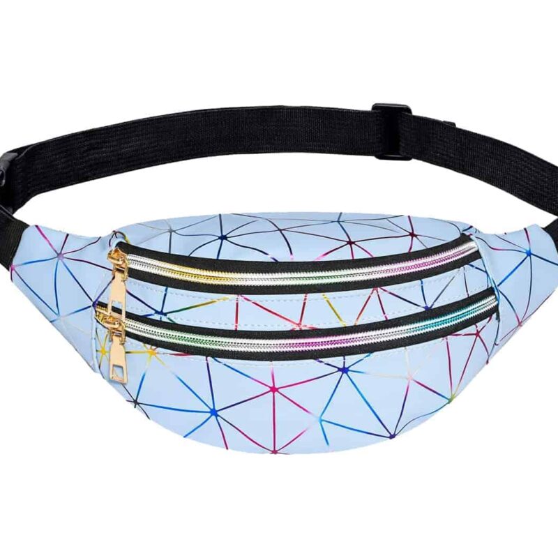 Fanny pack rainbow zilver/blauw