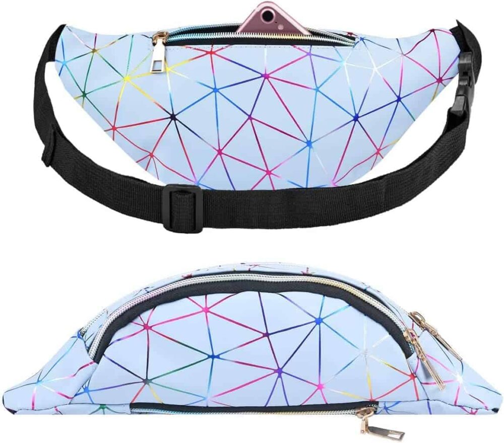 Fanny pack rainbow zilver/blauw