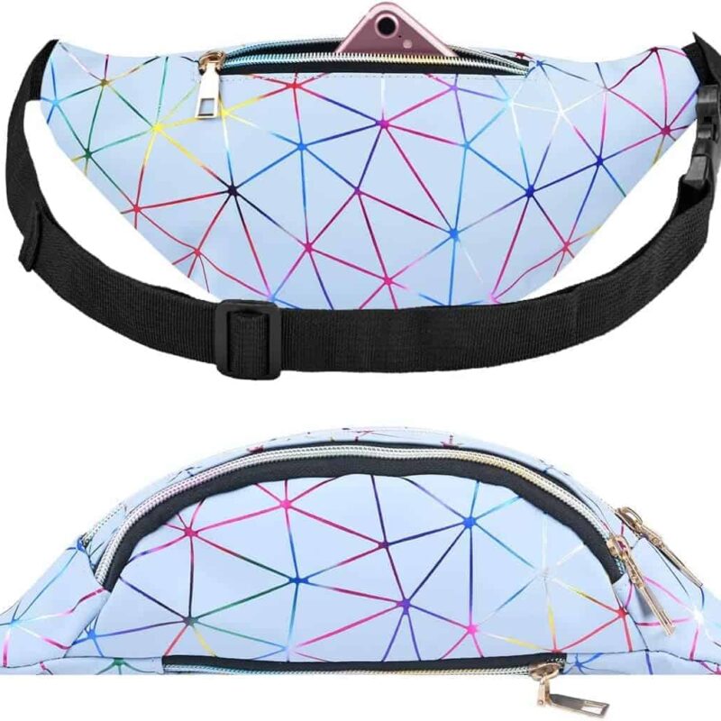 Fanny pack rainbow zilver/blauw