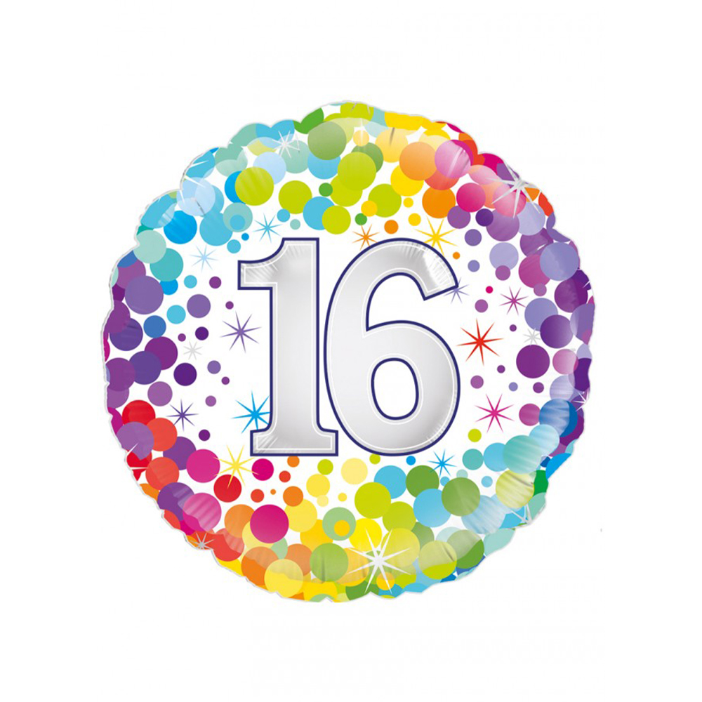 Folieballon confetti 16 jaar