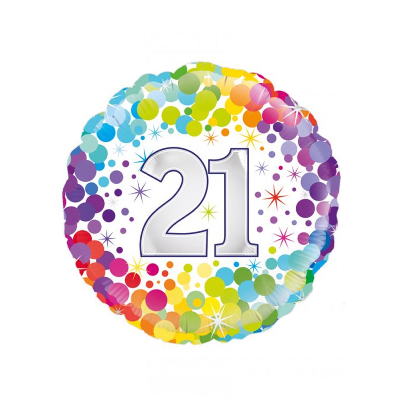 Folieballon confetti 21 jaar
